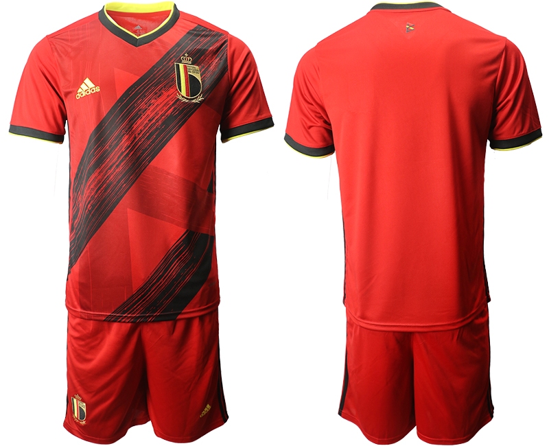 Men 2021 European Cup Belgium home red Soccer Jersey->customized soccer jersey->Custom Jersey